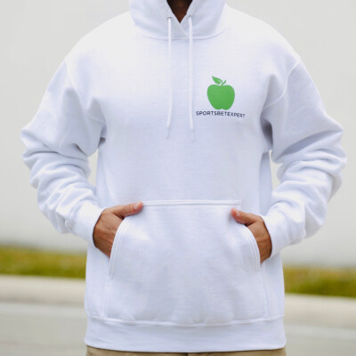 You got to have brains but you got to have balls too - white hooded sweatshirt - front